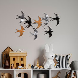 Wallity Flying Birds 2 Escultura de Pared de Metal Multicolor